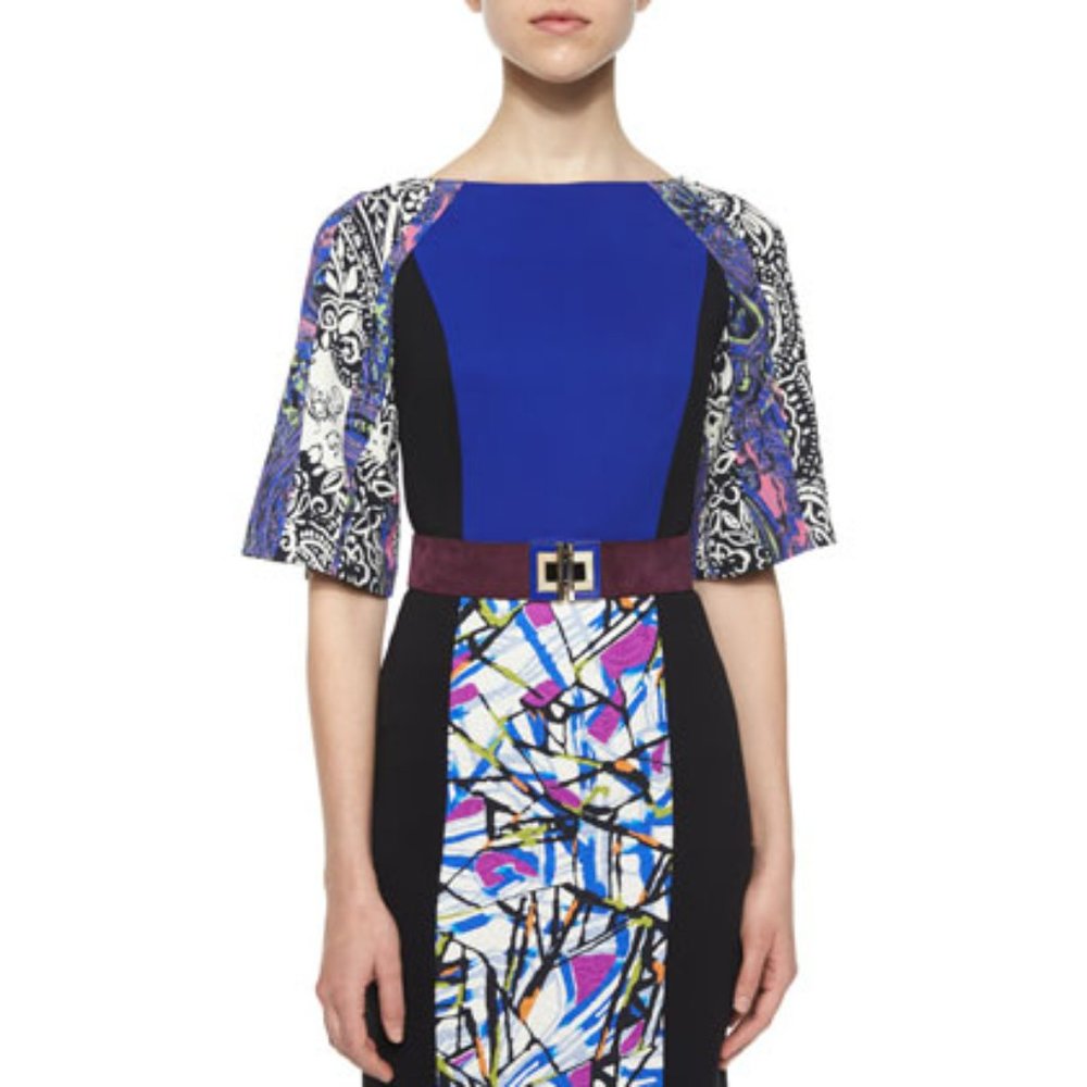Women's ETRO Kimono-Sleeve Paisley Abstract Sheath Dress, sz US 12/14, EU/IT 46